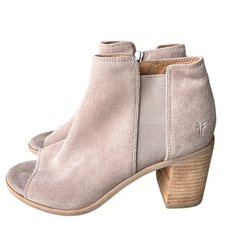 Frye brown Leather Suede Danica Peep Toe Booties Size 6.5